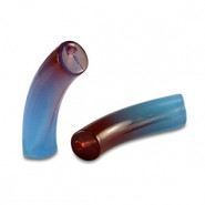 Acryl tube kraal 33x8mm Blue